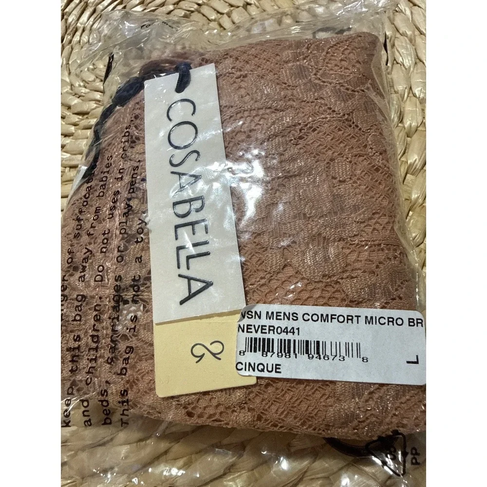 Cosabella Men's NSN Never Comfort Micro Lace Brief Cinque Luxury Underwear L